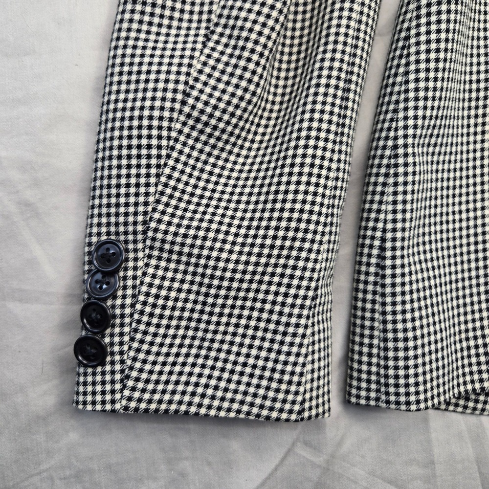 Ralph Lauren Blue Label Women's Houndstooth Wool Blazer Jacket Size 8 Vintage - Picture 11 of 12